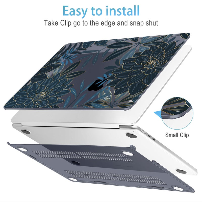Mektron Designed for 2025/2024/2023 MacBook Air 15 INCH M4 A3241 /M3 A3114 /M2 A2941 Case  Printed Plastic Hard Shell Cover with 15.3 "" Liquid Retina Display Touch ID  Dahlia Flower C035 - Image 5